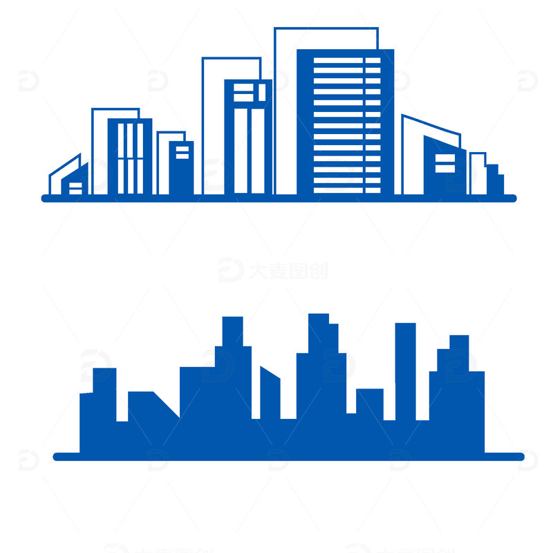 源文件下载【趣麦麦图】简约商务风城市矢量元素