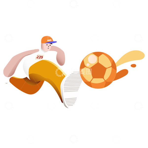 源文件下载【趣麦麦图】扁平足球运动人物插画