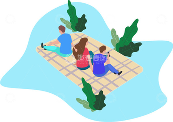 源文件下载【趣麦麦图】户外野餐野外露营旅行野炊