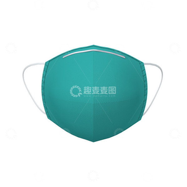 源文件下载【趣麦麦图】-3D立体医用绿色口罩医疗用口罩