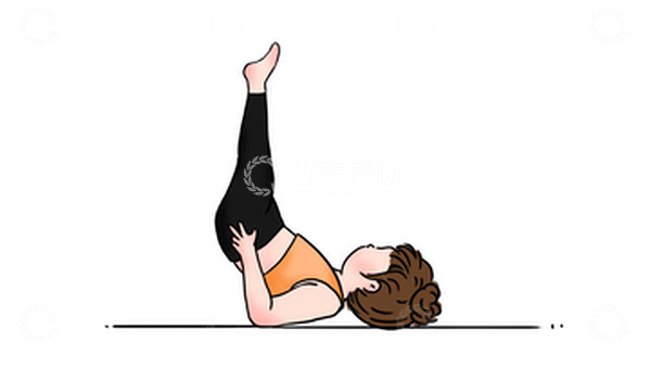 源文件下载【趣麦麦图】橙色黄色扁平简约瑜伽女孩健身元素