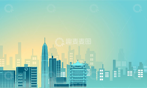 源文件下载【趣麦麦图】-建筑工程房子城市线条楼房装饰背景