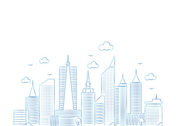 城市背景建筑群科技感元素