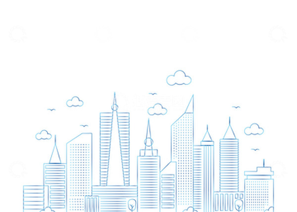 源文件下载【趣麦麦图】城市背景建筑群科技感元素