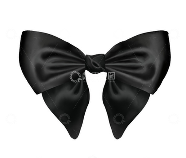 源文件下载【趣麦麦图】黑色卡通浪漫蝴蝶结手绘插画