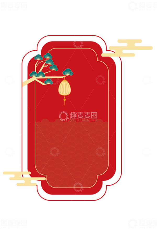 源文件下载【趣麦麦图】中式中国风国潮文本框松树