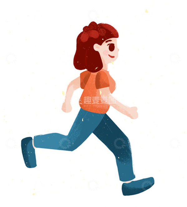 源文件下载【趣麦麦图】手绘卡通可爱健身跑步锻炼减肥手绘女孩