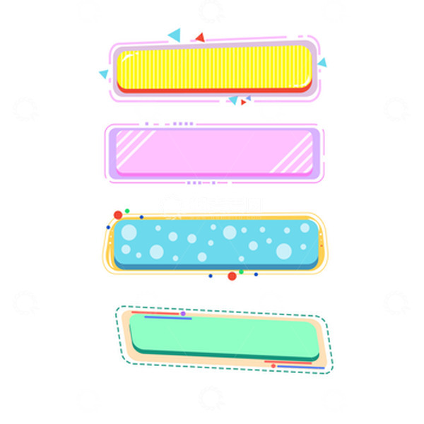 源文件下载【趣麦麦图】漫画卡通矢量几何线条文本边框标题标签