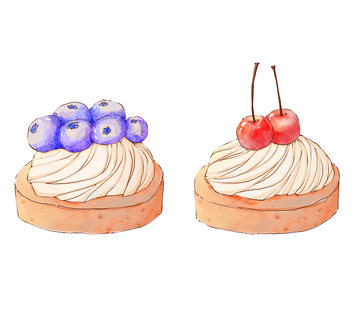 水彩风奶油蛋糕