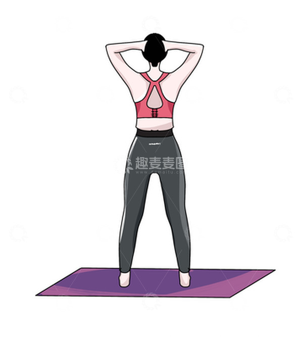 源文件下载【趣麦麦图】瑜伽锻炼健康健身减肥拉伸手绘元素