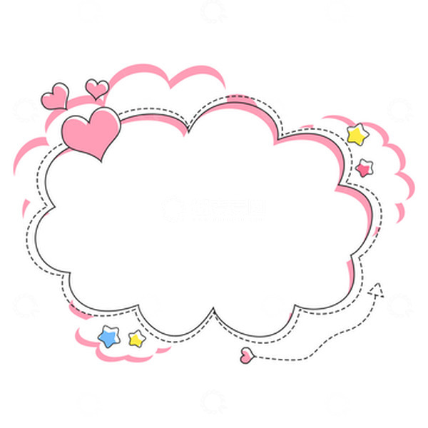 源文件下载【趣麦麦图】粉色清新星星爱心卡通线条文字边框气泡元素