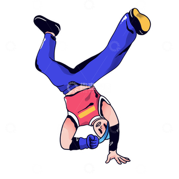 源文件下载【趣麦麦图】手绘潮流感街舞少年