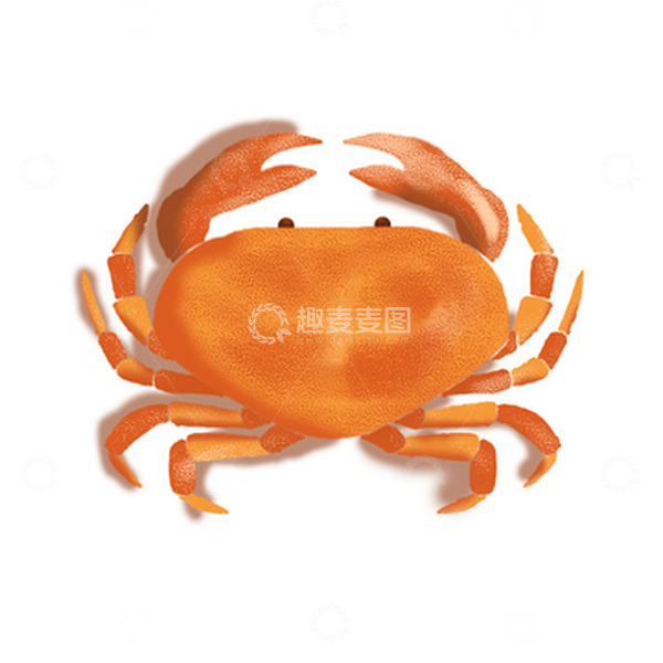 源文件下载【趣麦麦图】橙色食欲大闸蟹美食插画