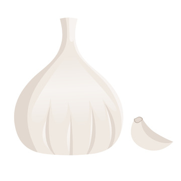 白色卡通大蒜手绘图