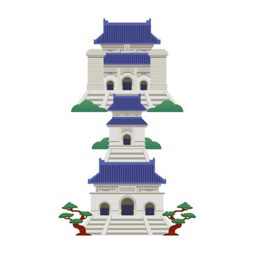 南京中山陵地标旅游建筑