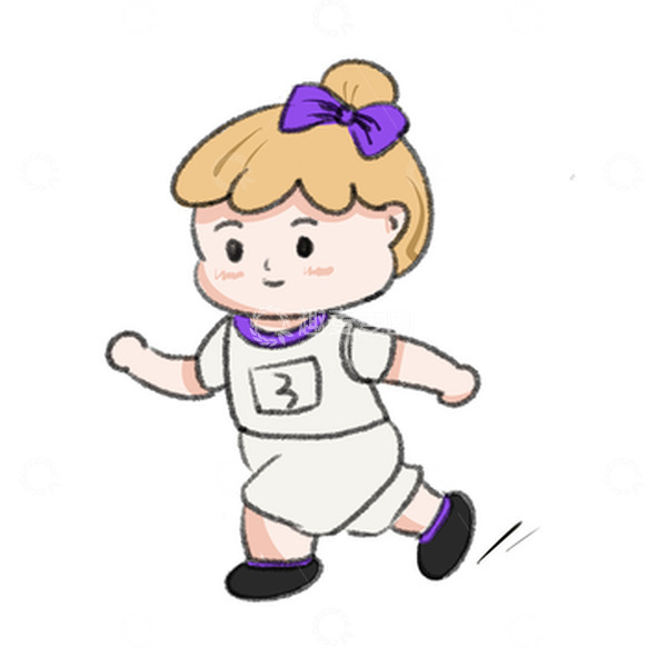 源文件下载【趣麦麦图】健身跑步运动女孩人物手绘