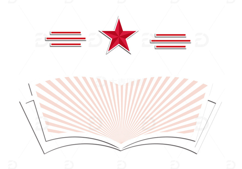 红色复古书本教师节矢量