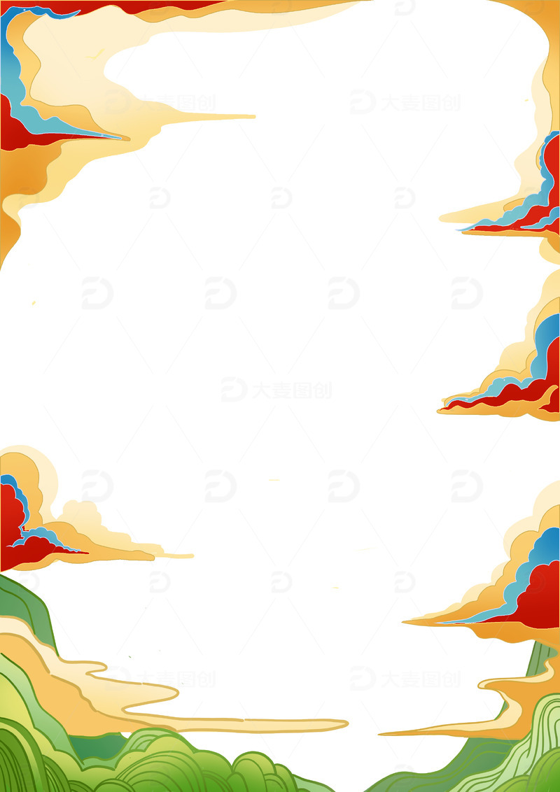 源文件下载【趣麦麦图】国潮风边框元素