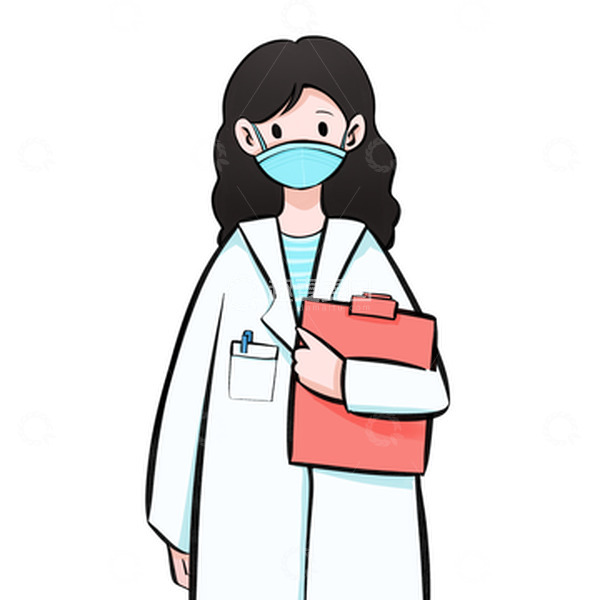 源文件下载【趣麦麦图】简约医疗医生女性人物手绘图