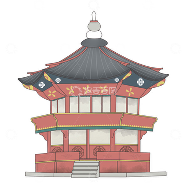 源文件下载【趣麦麦图】国风插画十一国庆出游旅游景点元素