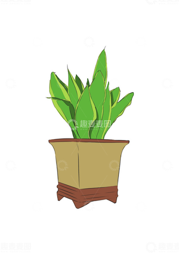 源文件下载【趣麦麦图】绿色小清新室内绿植手绘图