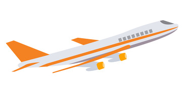 橙色旅游出行交通工具飞机春节春运