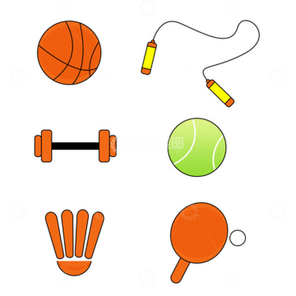 源文件下载【趣麦麦图】卡通可爱运动健身器材手绘图标装饰元素