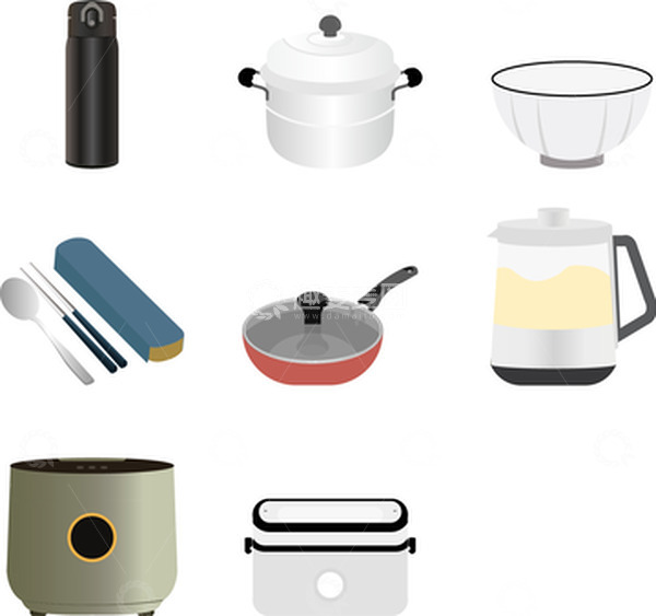 源文件下载【趣麦麦图】厨具 手绘 写实 简笔