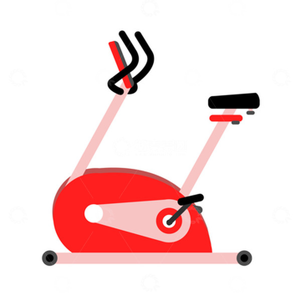 源文件下载【趣麦麦图】红色扁平动感单车健身元素