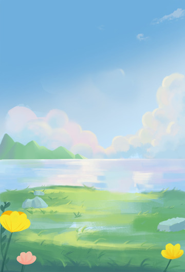 手绘小清新出游