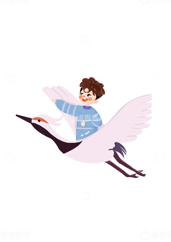 源文件下载【趣麦麦图】白色卡通节气元素仙鹤