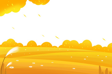 秋季植物风景边框