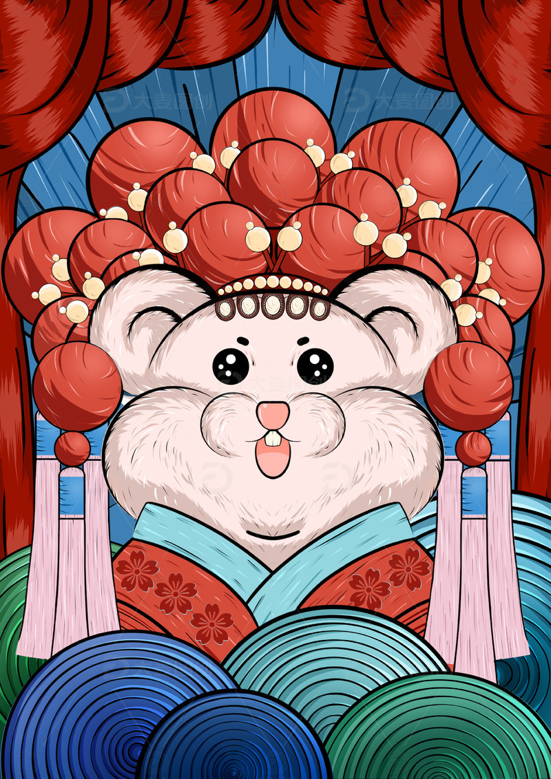 源文件下载【趣麦麦图】国潮戏曲素材背景