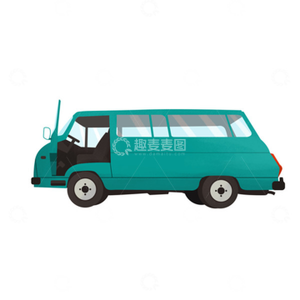 源文件下载【趣麦麦图】绿色自驾游手绘汽车