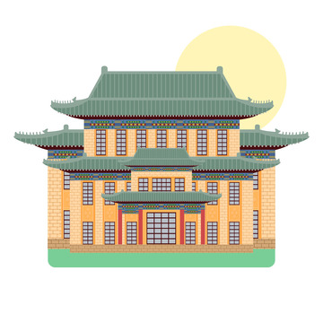 南京美玲宫旅游扁平建筑