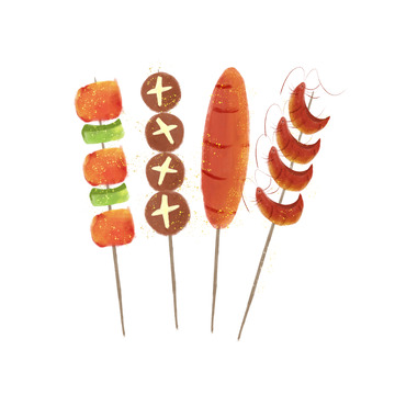 旅游野餐烧烤串美食