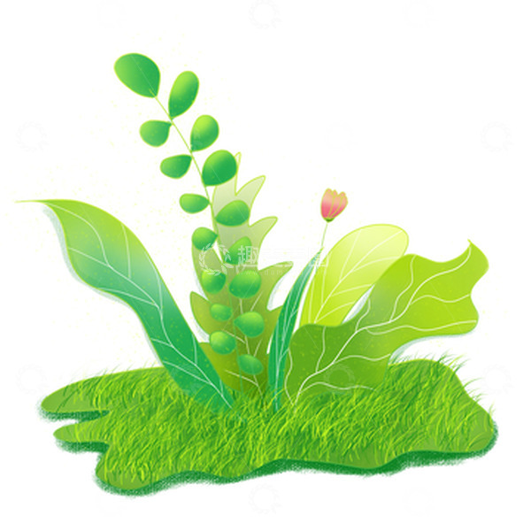 源文件下载【趣麦麦图】绿色小清新手绘植物装饰元素