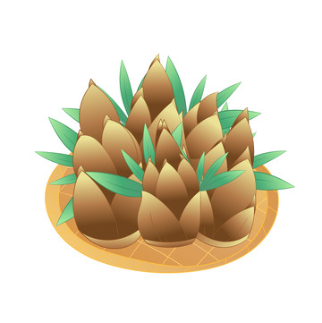 矢量卡通手绘竹笋装饰元素