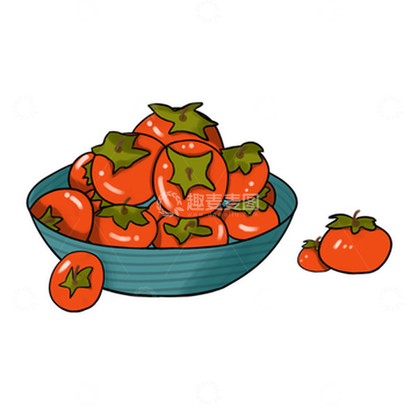 源文件下载【趣麦麦图】户外秋天柿子丰收