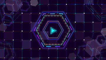 霓虹几何渐变方格科技光效装饰背景