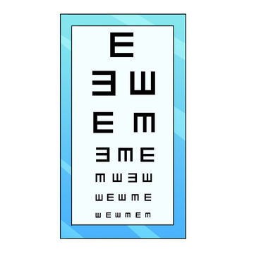 手绘扁平医疗视力表