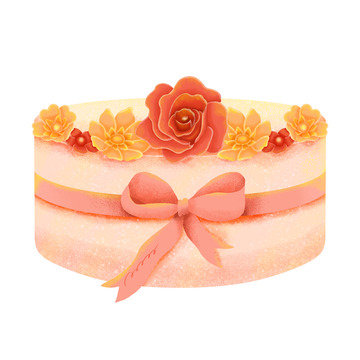 手绘插画奶油蛋糕