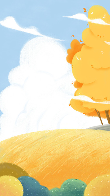 金黄色手绘秋天秋分重阳寒露背景