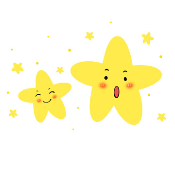 黄色卡通小星星可爱插画