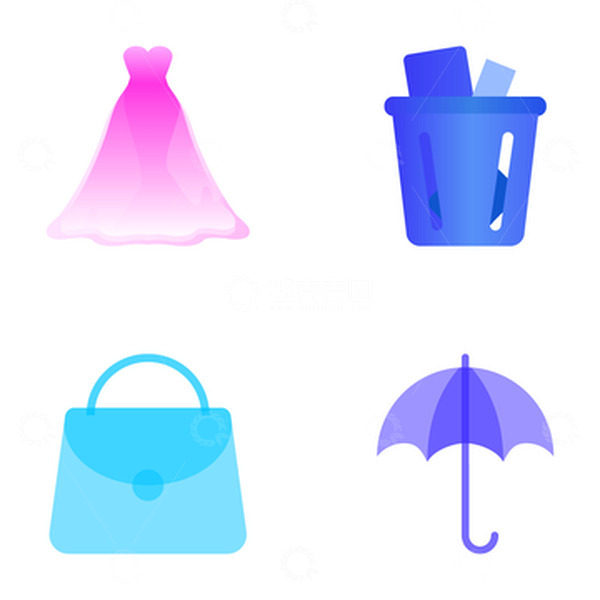 源文件下载【趣麦麦图】单色 渐变 透明度 简易图标 手绘