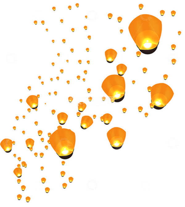 源文件下载【趣麦麦图】孔明灯祈福浪漫夜空祈祷天空国庆祝福