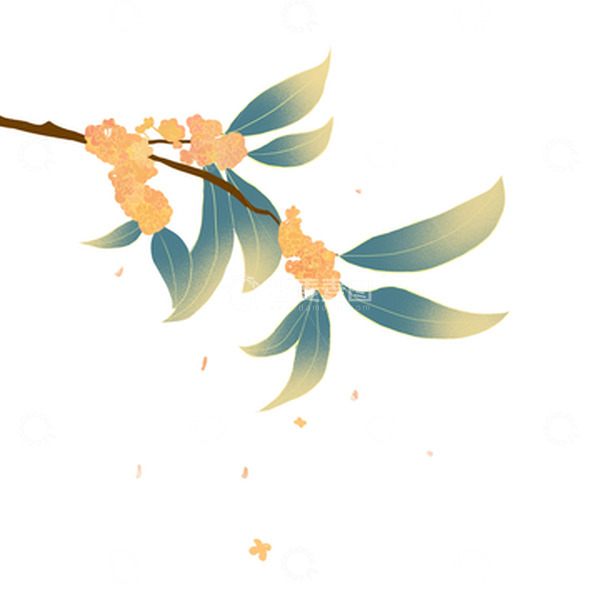 源文件下载【趣麦麦图】小清新手绘桂花秋分免抠素材