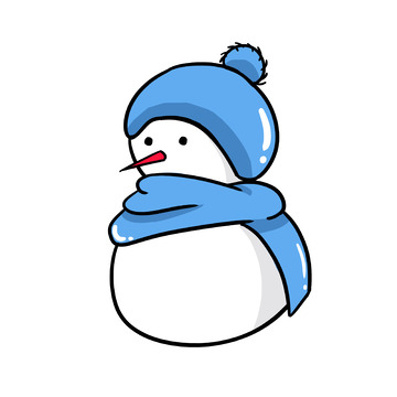 卡通雪人冬季雪手绘图