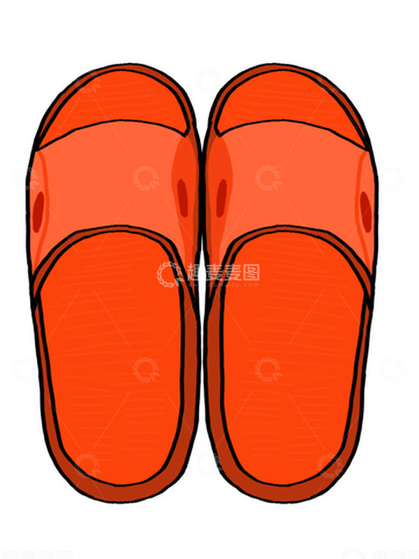 源文件下载【趣麦麦图】手绘卡通拖鞋