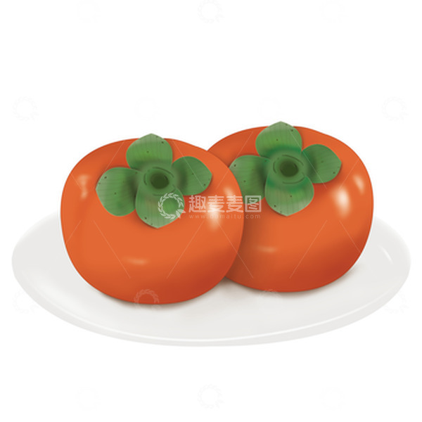 源文件下载【趣麦麦图】红色柿子秋手绘图